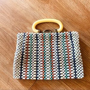 Vintage Wooden Bead Purse